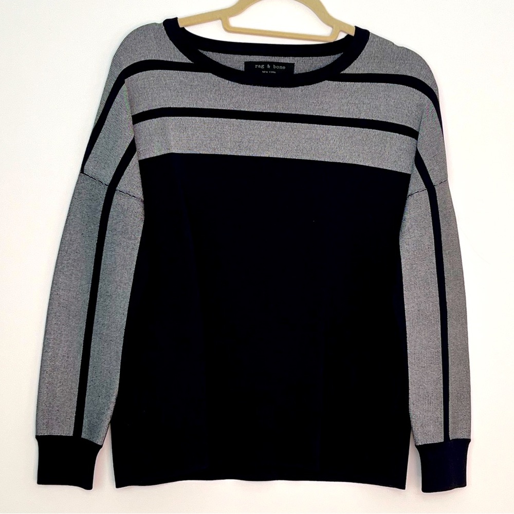 Rag & Bone Knit Pullover, Size:S, Navy/Silver, EUC